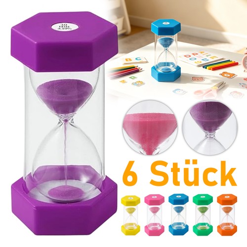6xsanduhr set bunte - bunte, sanduhren
