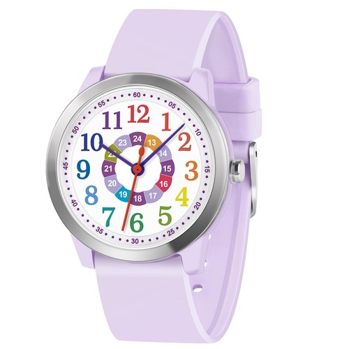 Kinderuhr analoguhr violett - kinderuhr,